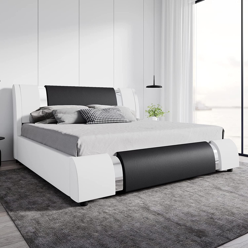 With Adjustable Headboard And Iron Accents, Upholste