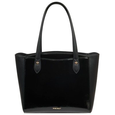 

Лакированная женская объемная сумка с короткими ручками Nine West Modern Lines — угольно-черный NYT106223