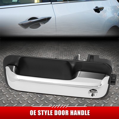 ДЛЯ 15-20 FORD F150 ЧЕРНАЯ/ХРОМИРОВАННАЯ ГЛАДКАЯ РУЧКА ТЯГИ ПЕРЕДНЕЙ ЛЕВОЙ ДВЕРИ с ДВЕРНЫМ ЗАМКОМ