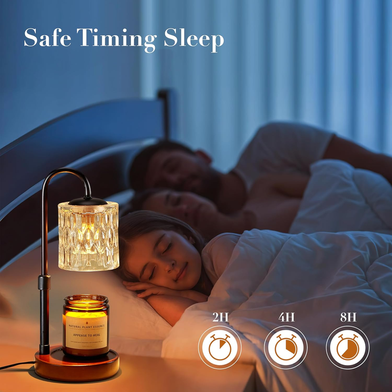 Dimmable Candle Warmer Lamp with Timer, Height Adjustable Electric Candle Wax Wa