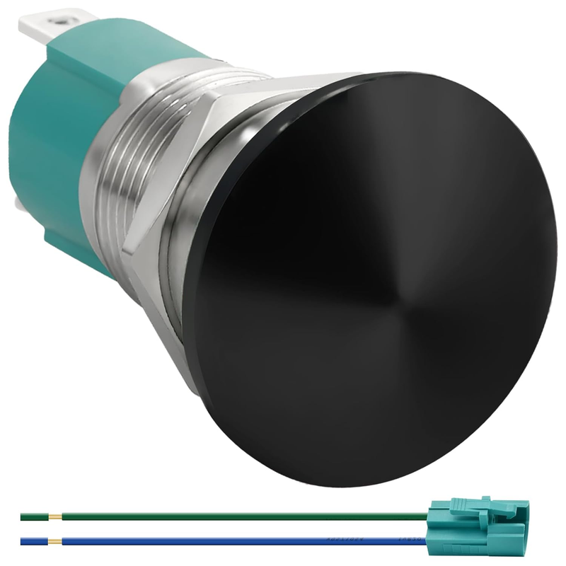 10 Amp 16Mm Momentary Mushroom Push Button Switch Black Waterp...