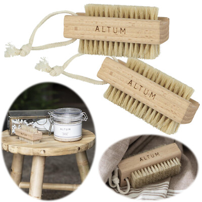 2x Nagelbürste Holz Natur Borsten Buche Handbürste Waschbürste Altum IB Laursen