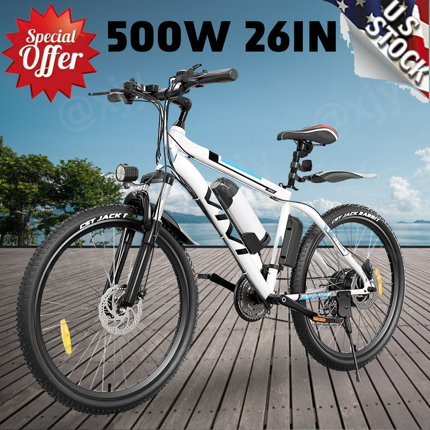Electric Bicycle for Sale: 26'' 500W 48V Electric Bike for Adults, Mountain Bicycle Commuter 22MPH Ebike.r in Hacienda Heights, California