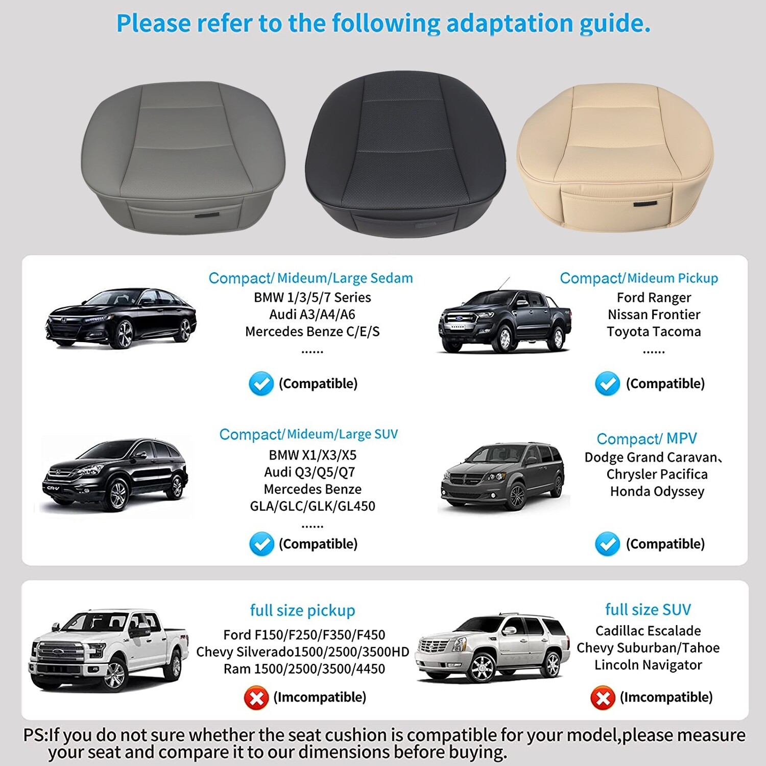 Car Front Car Seat Cover Leather For Honda Accord/Civic/CR-V/Clarity/Insight