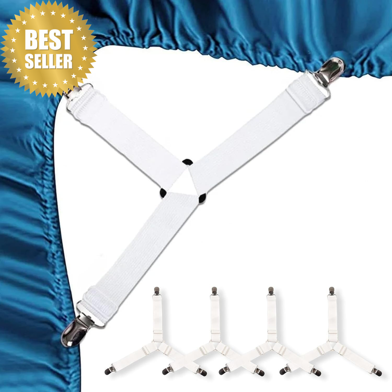 Bed Sheet Clips,Fitted Sheet Holder,4 Pcs Bed Sheet Fasteners,Adjustable Triangu