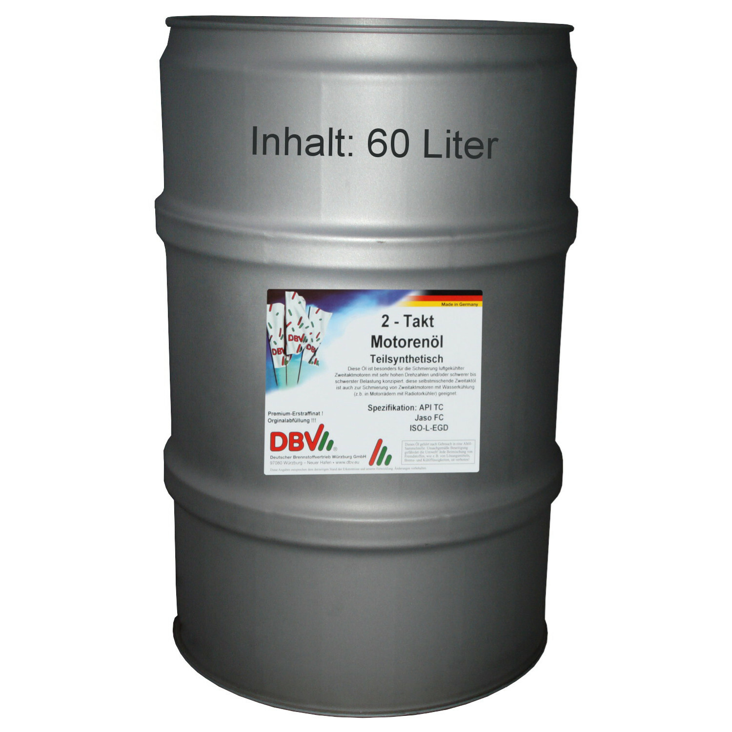 DBV 2-takt olie (deels synthetisch) 60 liter vat