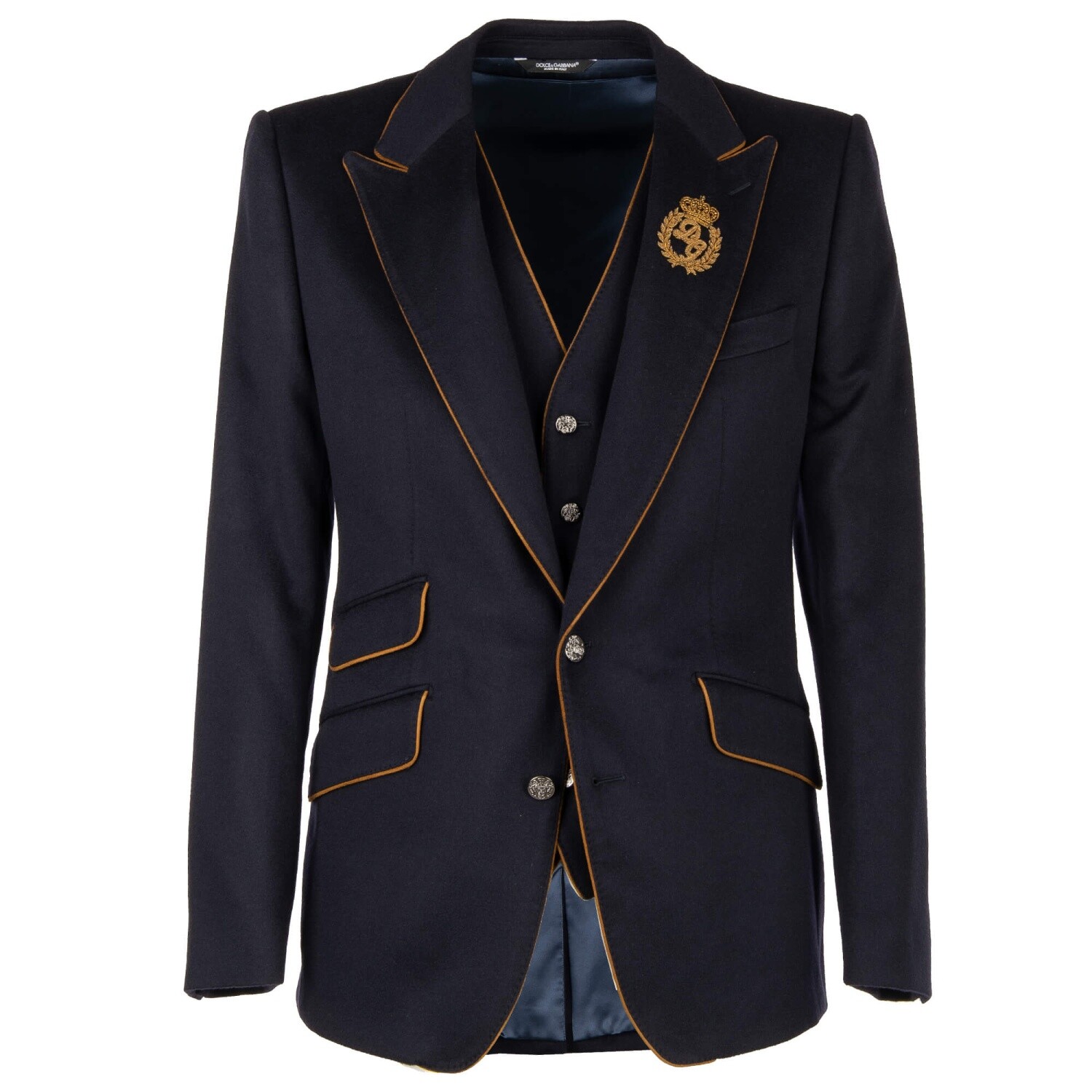 

DOLCE - GABBANA Кашемировый пиджак Жилет Ensemble SICILIA w. Логотип Синий 11238