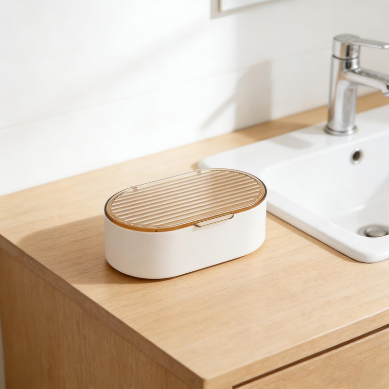 Soap Dish for Shower, Shower Soap Holder with Drainage Layer, Portable Soap Box