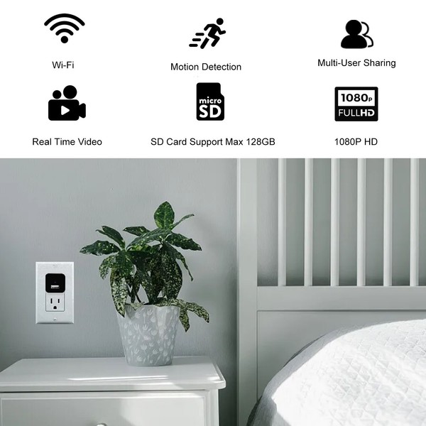 Mini Spy Hidden WIFI Camera Home Security Nanny Cam 1080P Motion Detection Audio - Image 3