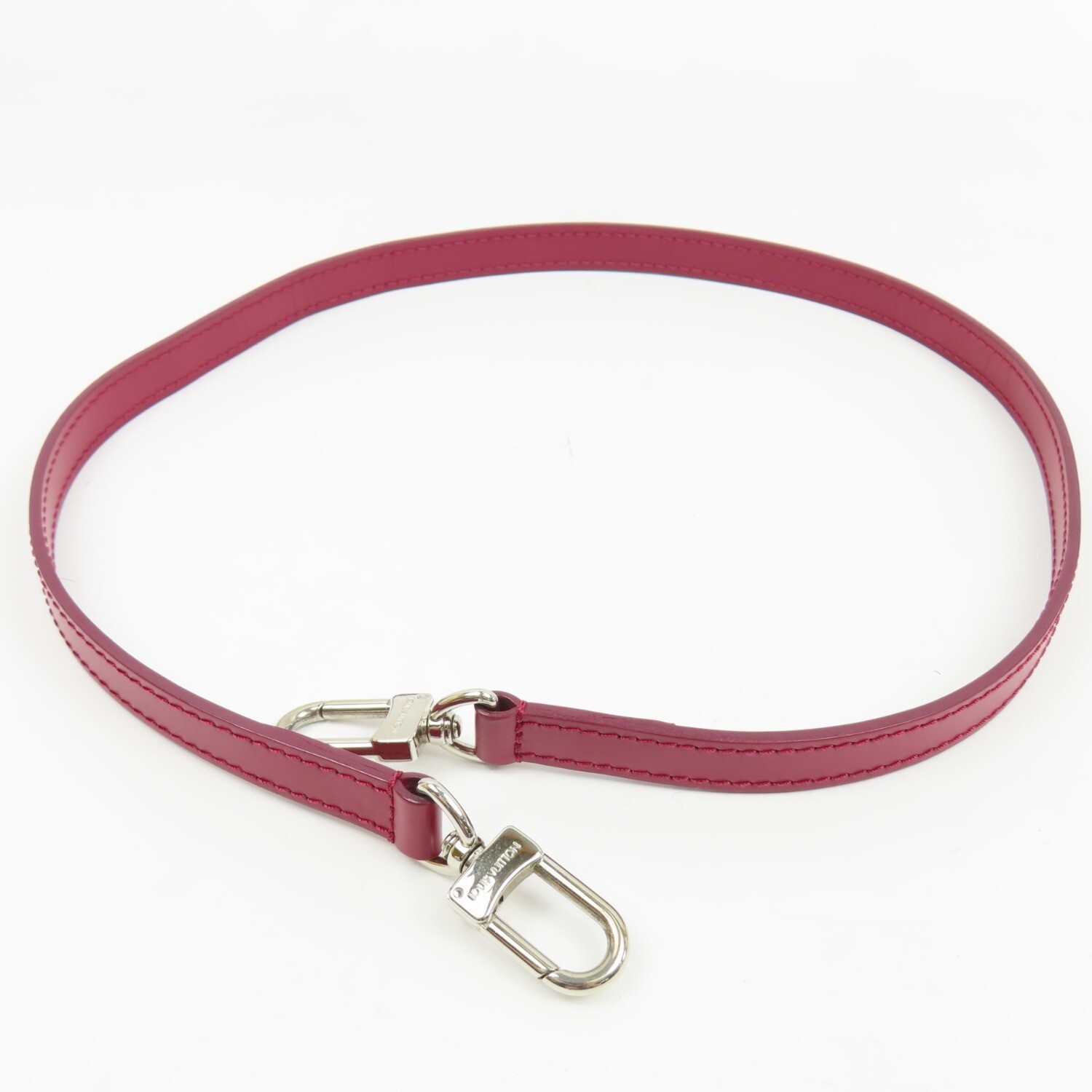 LOUIS VUITTON Logo Shoulder Bag Strap Leather Fuschia Silver
