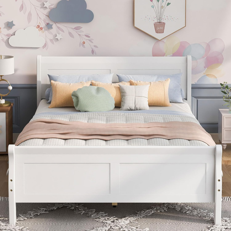 Mattress Foundation Sleigh Bed With Headboard And Foot