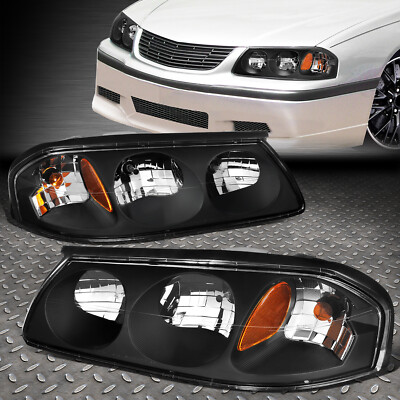 ДЛЯ 00-05 CHEVY IMPALA ЧЕРНЫЙ КОРПУС ЯНТАРНЫЙ УГЛОВОЙ ФАР ЗАМЕНА ЛАМП