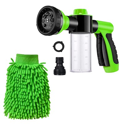 Foam Sprayer Gun, Pressure Nozzle for Car Wash, Watering, Pet Shower with Glove