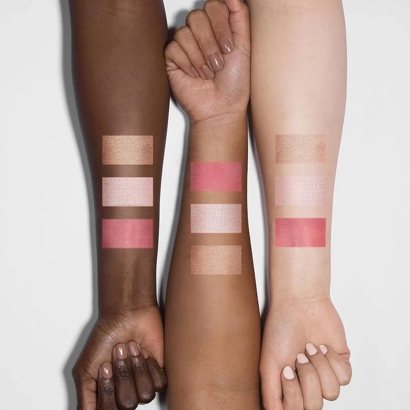Blush and Highlighter Palette,3 in 1 Makeup Powder Palette,Cruelty-Free Matte Bl