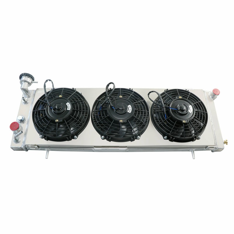 3 ROW ALUMINUM RADIATOR+3x9" FANS&SHROUD FOR 1991-2001 JEEP