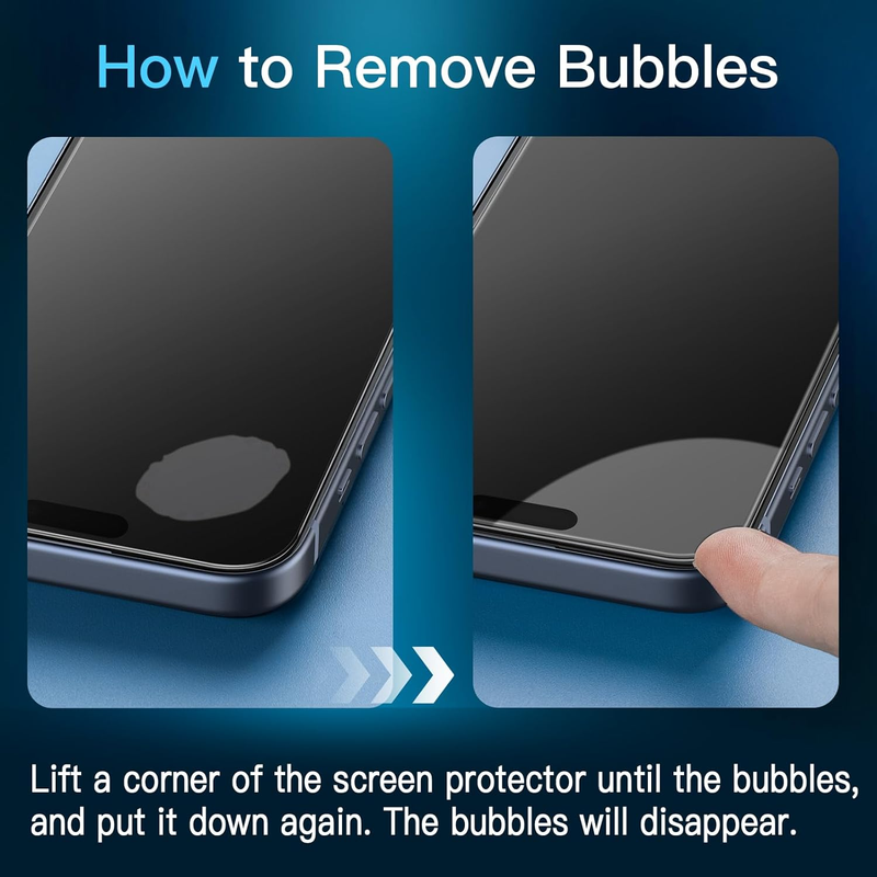 Privacy Screen Protector for iPhone 15 6.1-Inch, Anti-Spy Tempered Glass Film wi