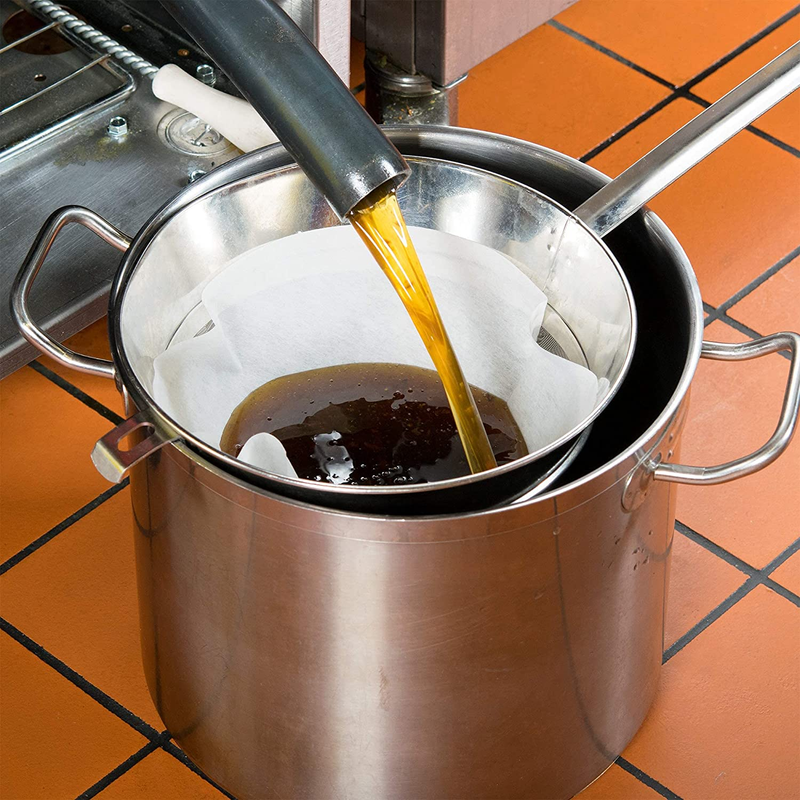 (100 Pack) Commercial 10" Deep Fryer Oil Filters, Maple Syrup Filters, Beeswax F