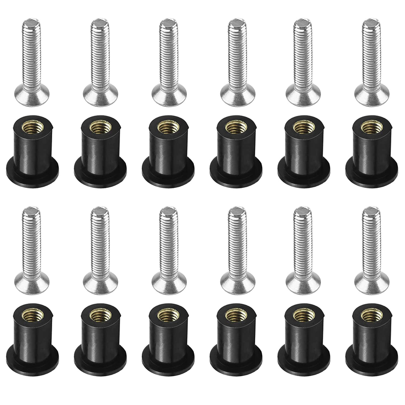 M5 Neoprene Well Nut with M5 X 25Mm Stainless Steel Pozi Screw, 12 Pairs