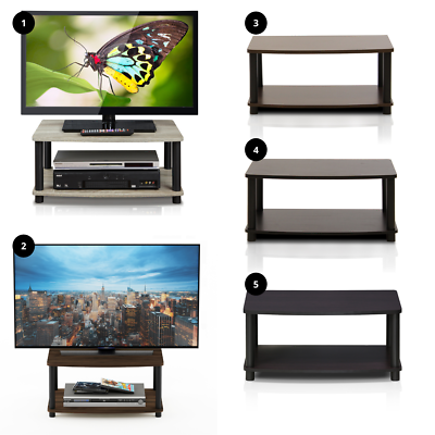 Furinno Turn N Tube No Tools 2 Tier Elevated TV Stands Home Living Room Decor