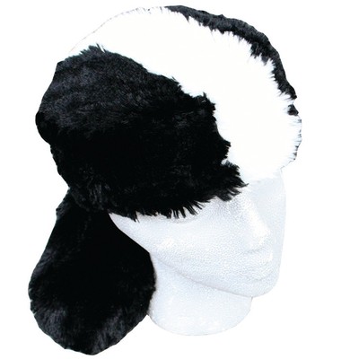 TeenAdult Faux Fur Skunk Animal Hat Cap Large Black White Lined