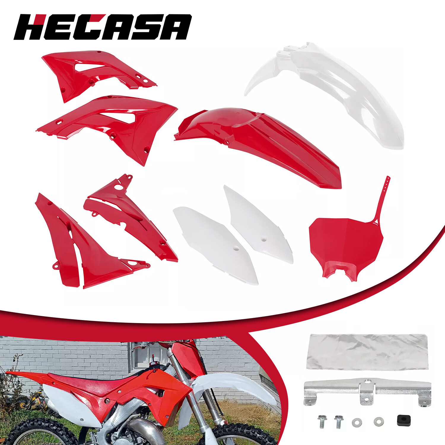 CR125 フェンダーカウルセットパーツ CR125R CR250 7PCS Black Restyle Bodywork Plastic Kit For Honda 1997-1999
