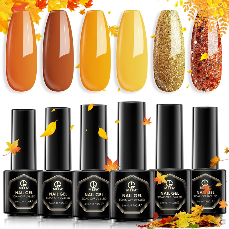 Gel Nail Polish Kit with UV Light - 28 Colors Fall Winter Gel Nail Polish Set