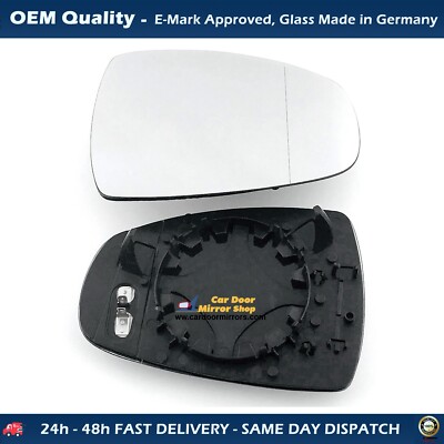 Fits Audi A1 2010 to 2019 UK Driver Right Side Mirror Glass With Heated Plate