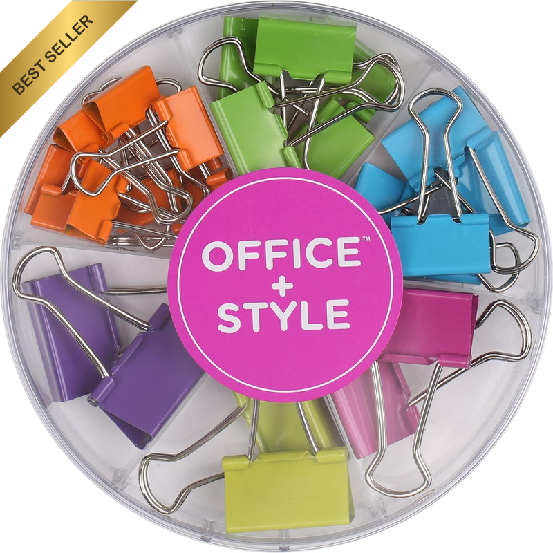 Colored Binder Clips, Assorted Size, 26 Pieces, Small