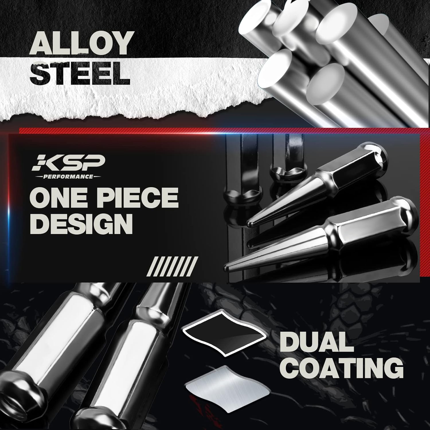 32Pcs 4.5" Silver Solid Spike Lug Nut M14x1.5 Chevy Sierra 1500 Long Key Ford  