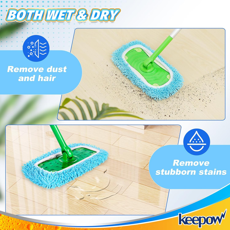 KEEPOW Wet Pads Refill for Swiffer Sweeper Mop - Dry Sweeping Cloths for Floor M