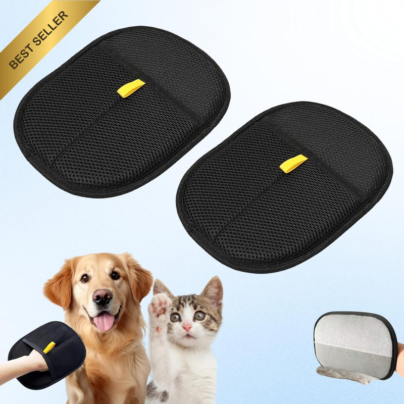 2Pcs，The Magic Brush Pet Hair Remover Glove - Dual-Sided Grooming Electrostatic