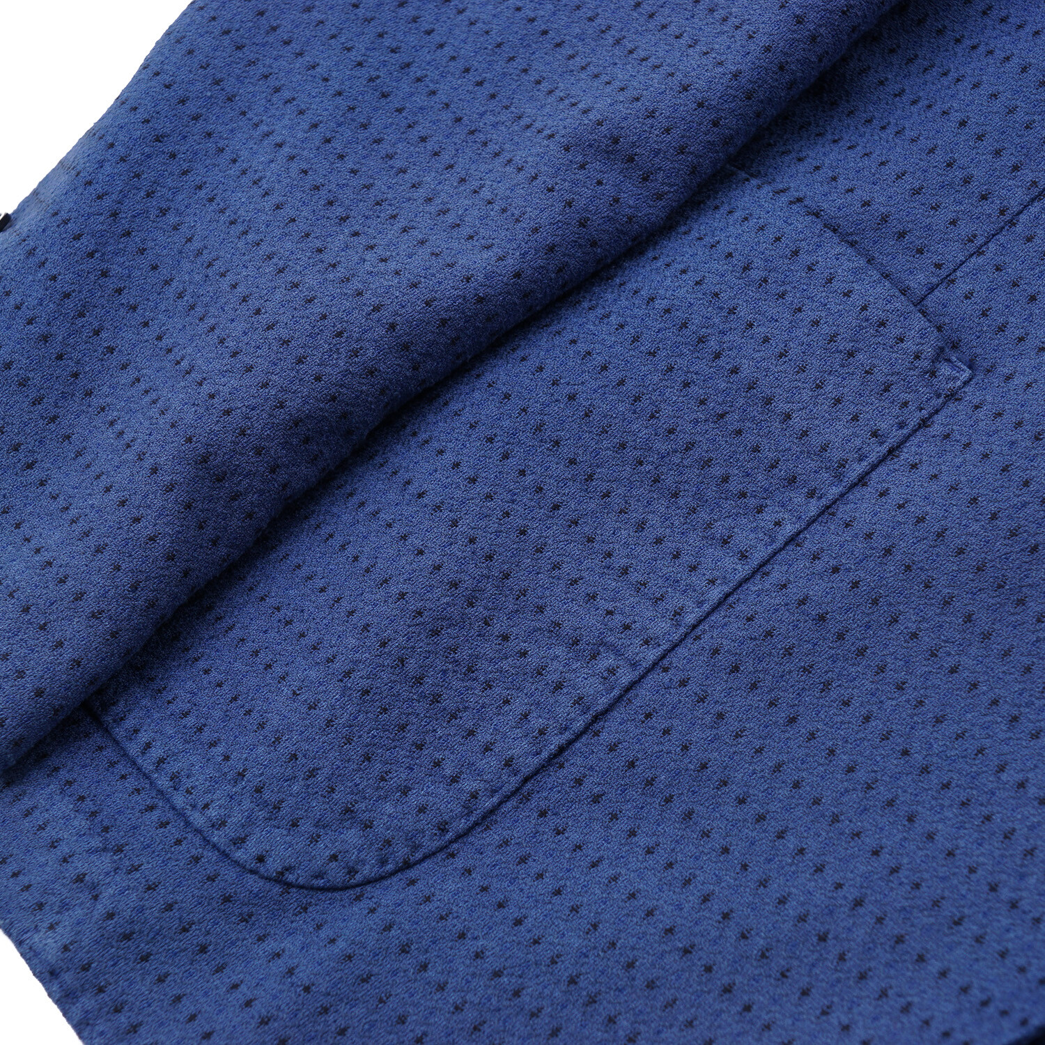 Pre-owned Roda Soft-constructed Mid Blue Dot Print Woven Cotton Sport Coat 40 (eu 50)