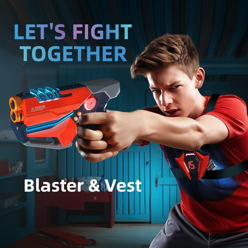 2 Pcs Lazer Tag Game with LED Score Display Vests for Kids,Teens & Adults Birthd