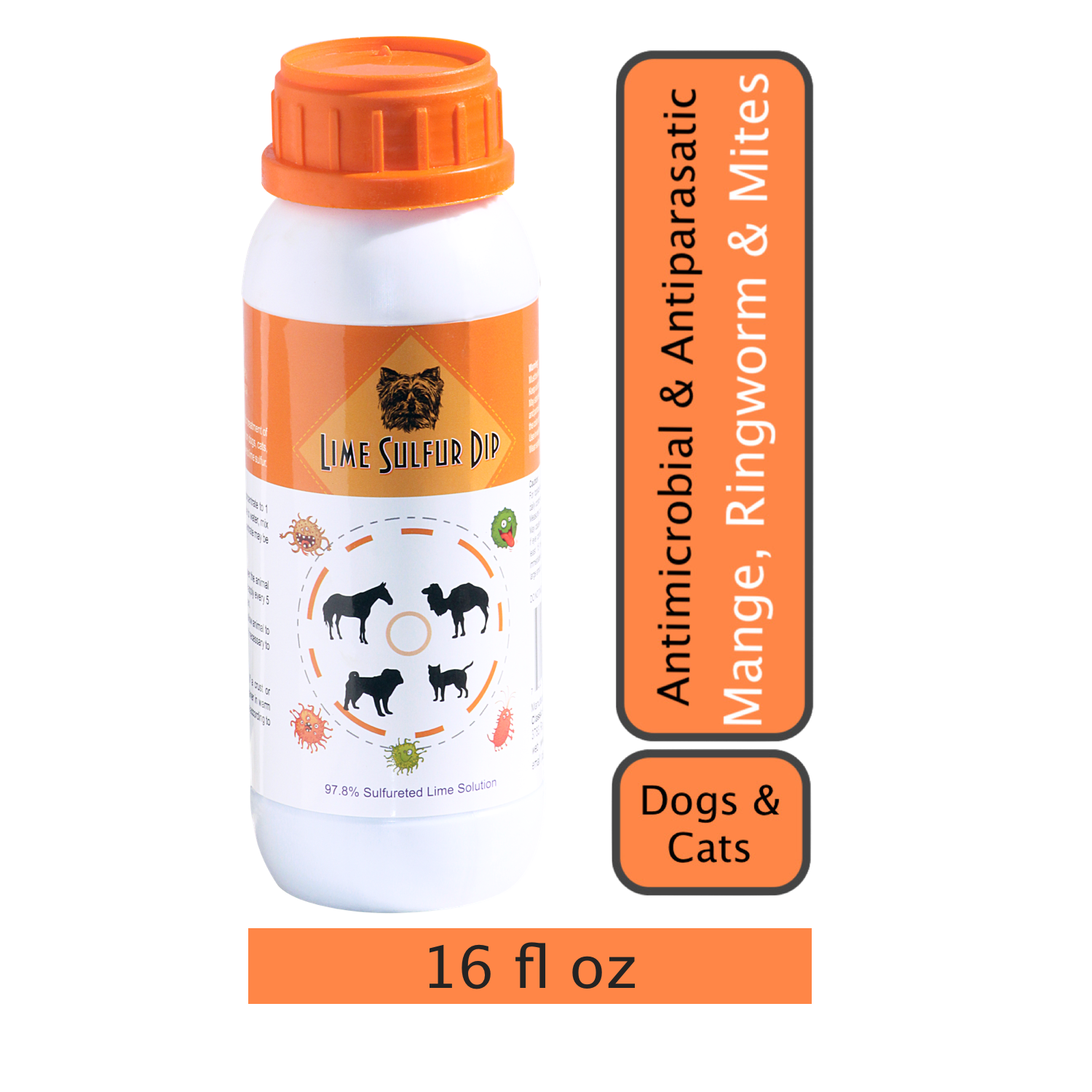 Classic's Lime Sulfur Dip - Pet Care Against Mange, Ringworm, Lice, Flea, Itch