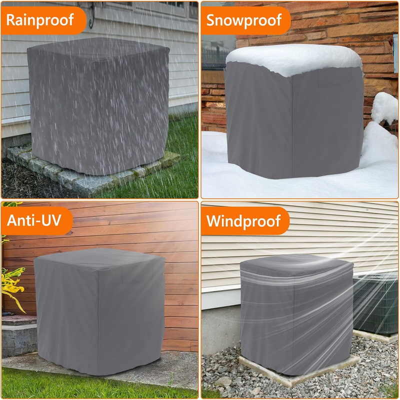 Air Conditioner Cover Heavy Duty Waterproof Durable for Outdoor Elastic Bottom f