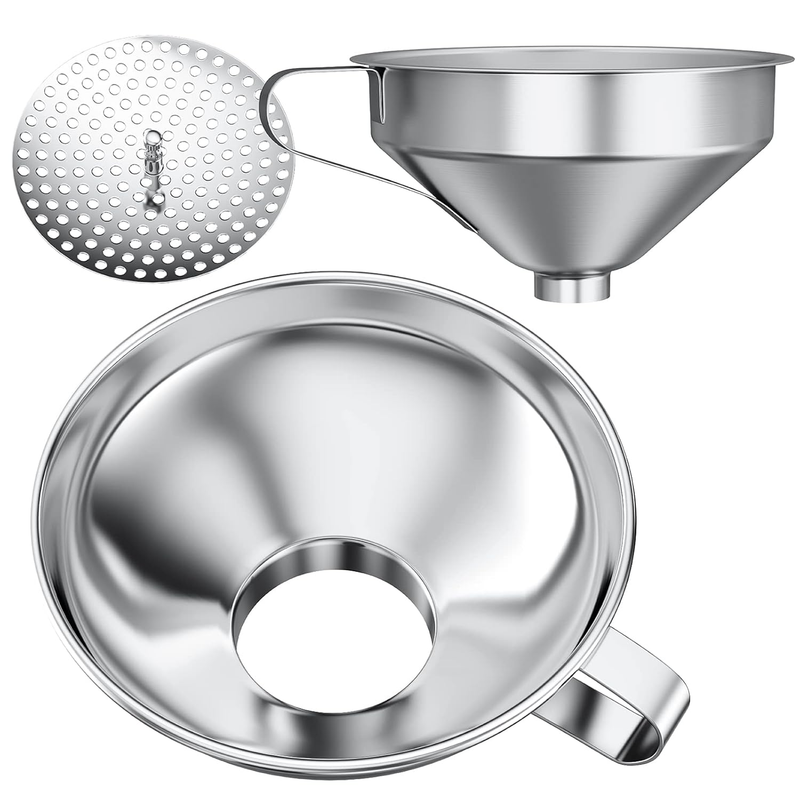 Pisol Stainless Steel Funnel Set for Mason Jars and Bottles with Strainer