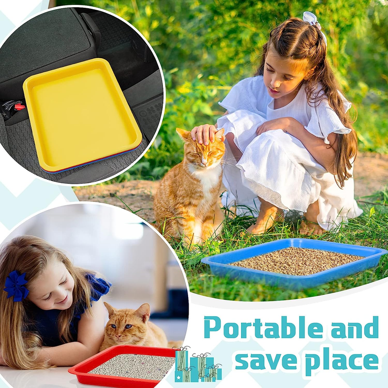3 Pieces Litter Box for Cats Rabbit Litter Box Waterproof Travel Toilet for Indo