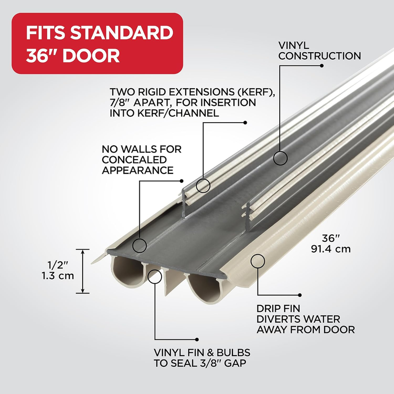 M-D Building Products 43820 35-3/4-Inch Kerf Style Replacement Door Bottom with