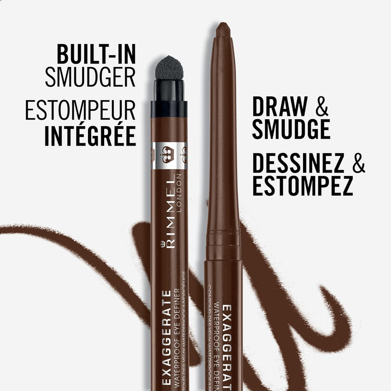 - Exaggerate Waterproof Eye Definer, built-in smudger & sharpener, creamy matte
