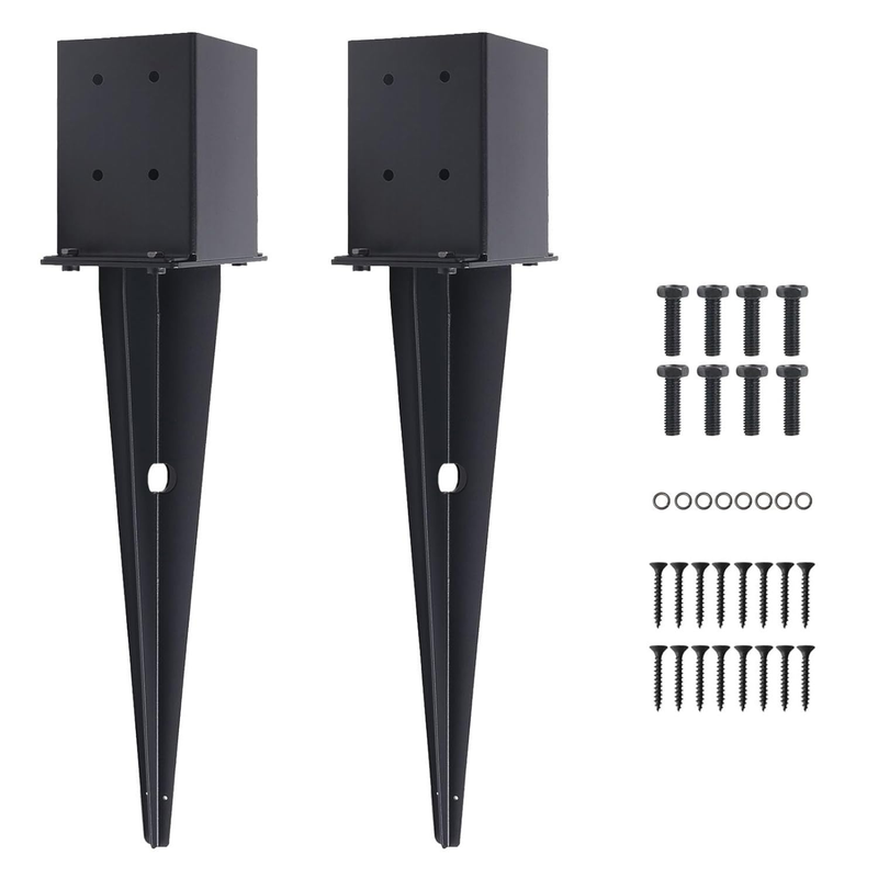 2 Pcs 4"x4" Fence Post Anchor,（Inner Size 3.6"x3.6"）Heavy Duty Fence Post Anchor