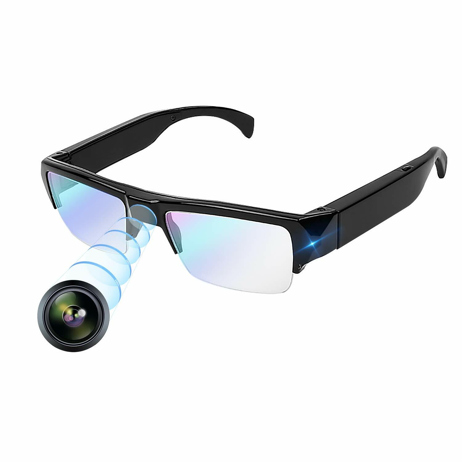Hidden Video Camera Glasses Invisible Lens Full HD 1080p Video Sound