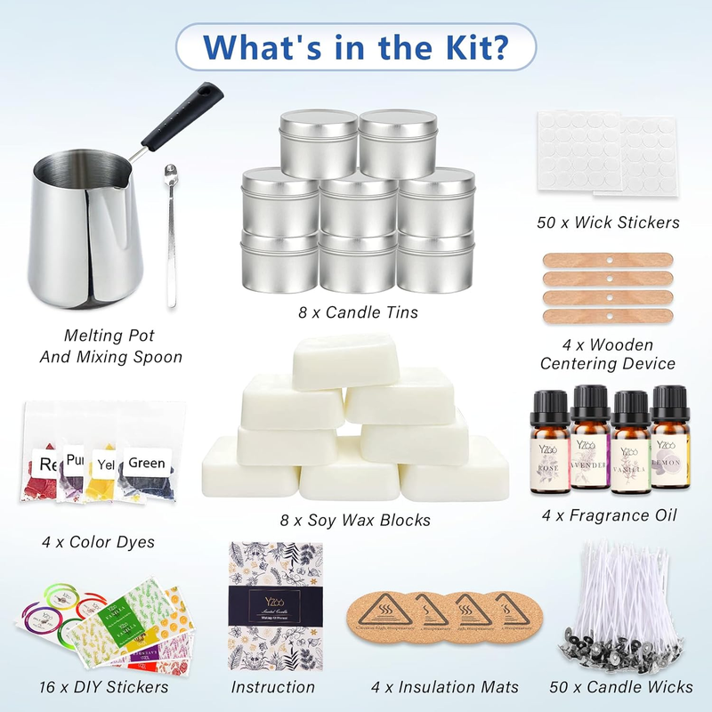 Complete Candle Making Kits for Adults Beginners,DIY Candle Making Supplies Incl
