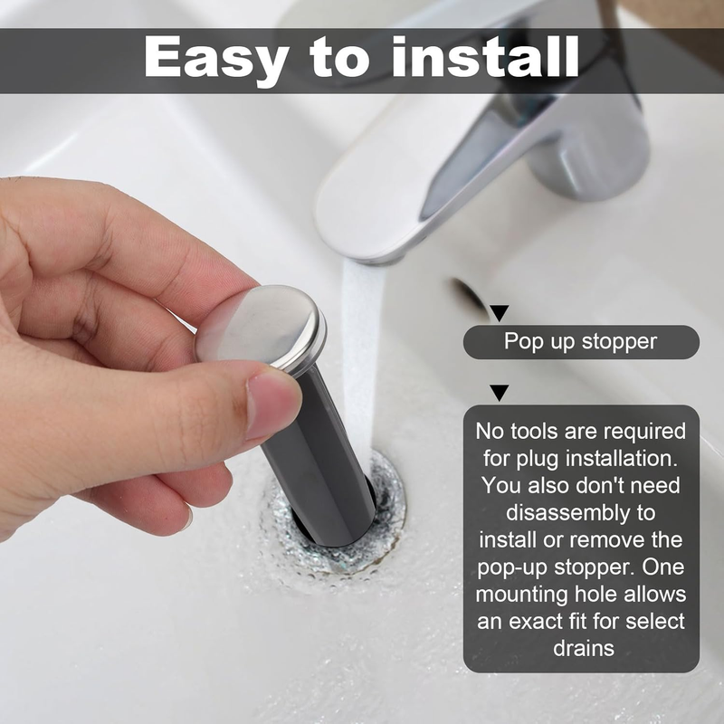 2X Durable Bathroom Sink Pop Up Stopper Chrome Drain Plug 1-1/4" Fit Moen 88994