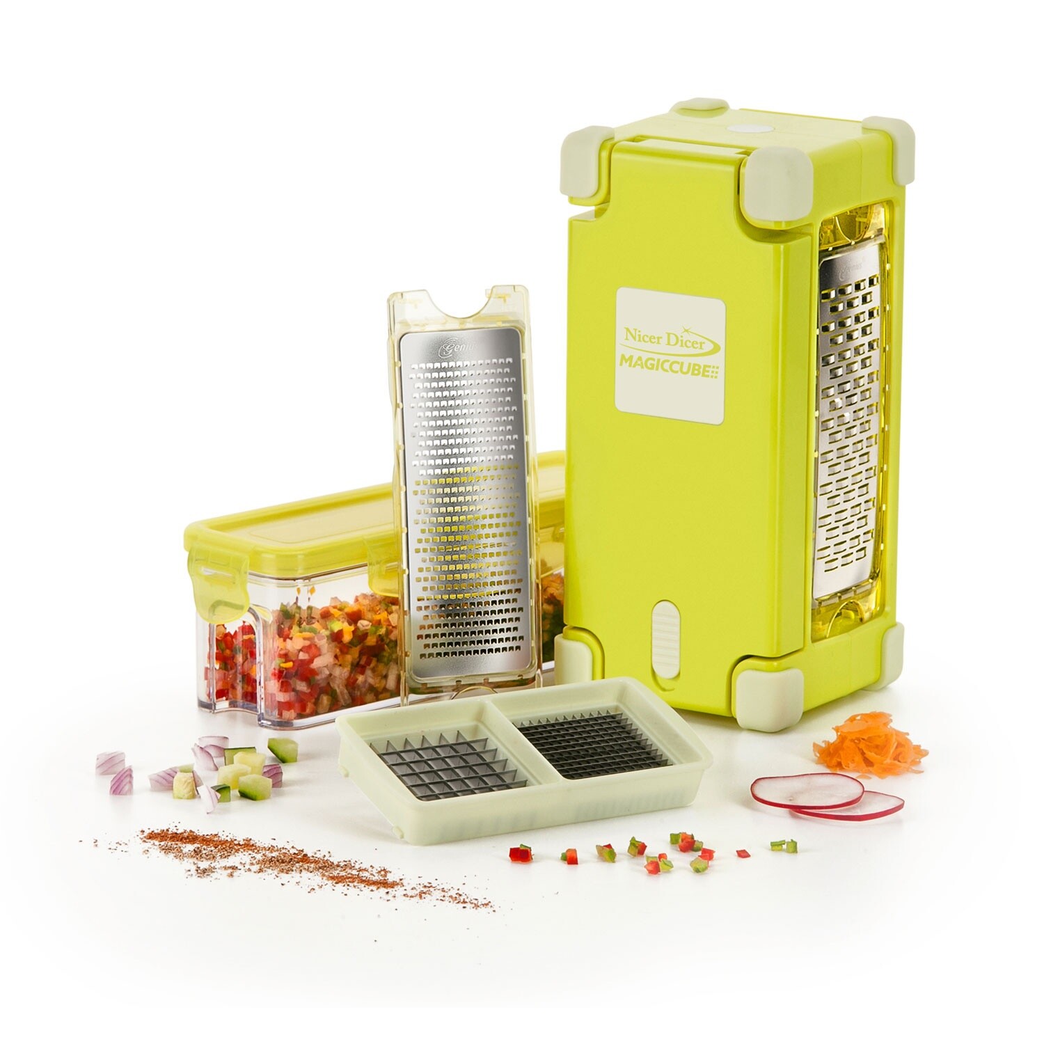Genius Nicer Dicer Magic Cube gourmet 9 Teile Alles-Schneider Reibe Set Retoure