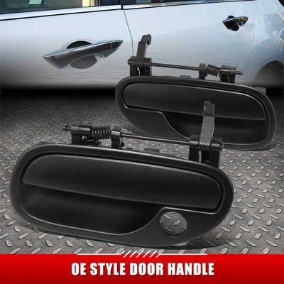 [2ШТ] ДЛЯ 00-03 VOLVO S40 V40 ЧЕРНЫЕ ТЕКСТУРИРОВАННЫЕ РУЧКИ ДЛЯ ОТКРЫВАНИЯ ПЕРЕДНЕЙ ЛЕВОЙ И ПРАВОЙ ДВЕРЕЙ