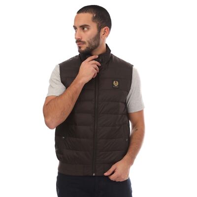 Belstaff ダウンベスト 黒 キルティング44(S) Men's Coat Belstaff Down Filled Nylon Streamline Hooded