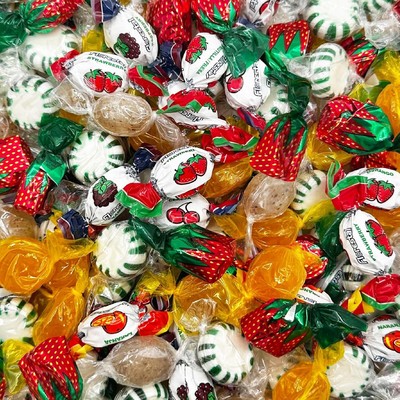 Old-Fashioned Hard Candy Assortment, Strawberry Bon Bons, Spearmint Starlights,