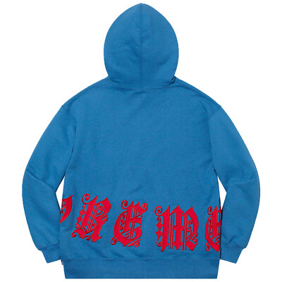 Pre-owned Supreme Old English Wrap Hooded Sweatshirt Mens Style : Ss21sw27 In Pale Royal