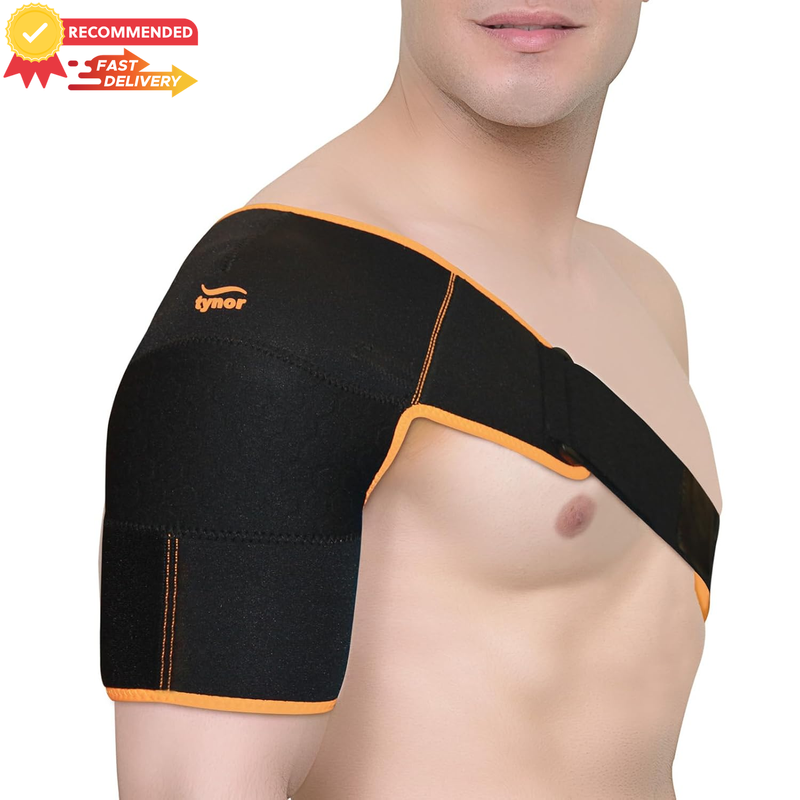 Shoulder Brace Rotator Cuff Sleeve Men Women Adjustable Support Black