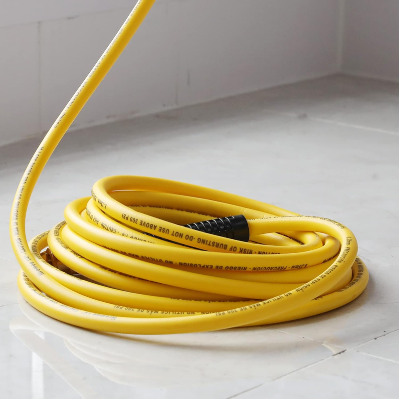 Air Compressor Hose 1/4 Inch x 25 Feet Hybrid Hose with Fittings, 1/4" Industria